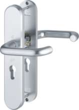 Afbeeldingen van Hoppe Inbraakwerend deurkrukgarnituur aluminium Paris 138L/3235/3214 - PC 55 - F1 Op=Op