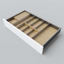 Afbeeldingen van Blum Bestekindeling Legrabox - corpusbreedte 700-900 diepte 450mm - fineer eiken/aluminium OL.EA4580S2BEST