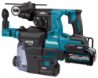 Afbeeldingen van Makita Combihamer  met stofafzuiging - 40V Max 2x 4,0 Ah accu - inclusief snellader zonder wisselkop in Mbox