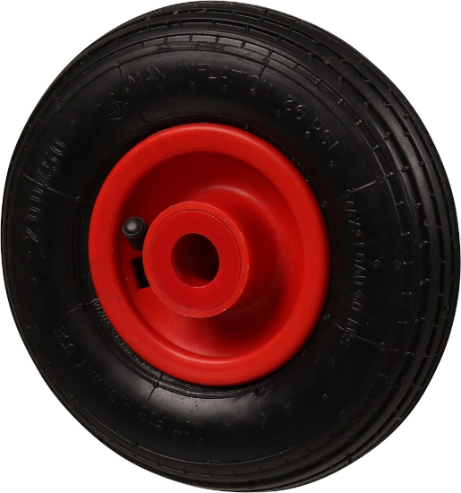 Afbeeldingen van Kelfort Luchtband - Ø200mm (75kg) - met rode kunststof velg en glijlager 