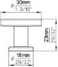 Afbeeldingen van Siro Meubelknop metaal - L 30mm/H 23mm/B 30mm chroom glanzend 