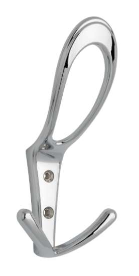 Afbeeldingen van Siro Kapstokhaak metaal - boorafstand 25mm/L 161mm/H 71mm/B 76mm - chroom glanzend 