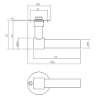 Afbeeldingen van INTERSTEEL Gatdeel L-model recht + ronde platte rozet 50x2mm rvs/zwart 1670