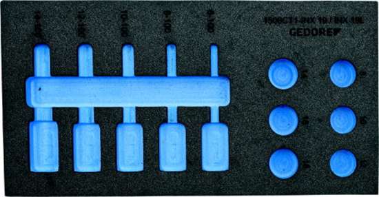 Afbeeldingen van GEDORE Dopsleutel-schroevendraaier-set 1/2" in 1/3 CT module 1500 CT1-INX 19 LK