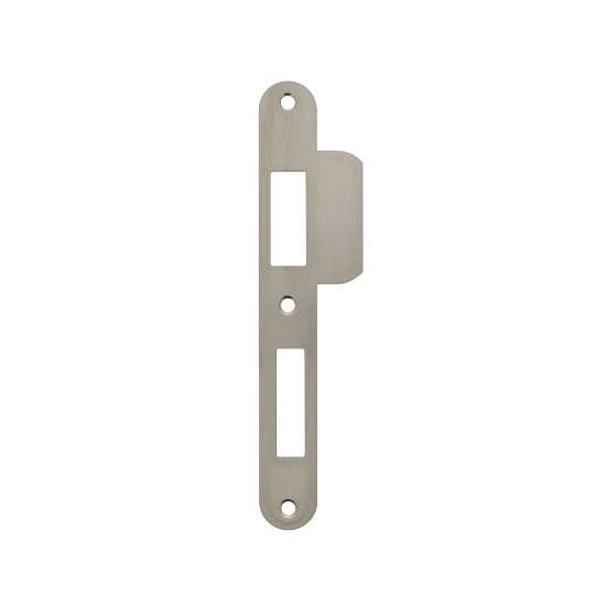 Afbeeldingen van INTERSTEEL Sluitplaat 192x25x1,5mm tbv 72pc SKG sluitkom, afgerond met korte lip, DIN links rvs 9508