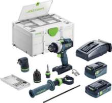 Afbeeldingen van Festool accu schroefboormachine TDC 18/4 5,0/4,0 I-Set QUADRIVE - 18V 1x 4.0Ah + 1x 5.0Ah Li-on accu - inclusief snellader in Systainer 