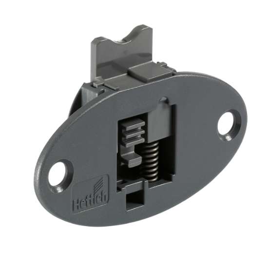 Afbeeldingen van Hettich SlideLine 55 Plus Geleidingsdeel om aan te schroeven voor kasten met 2 inliggende deuren, kunststof