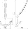 Afbeeldingen van Siro Kapstokhaak metaal - boorafstand 32mm/L 148mm/H 66mm/B 60mm antiek zilver 
