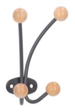 Afbeeldingen van Siro Kapstokhaak metaal - boorafstand 32mm/L 135mm/H 46mm/B 87mm - grijs/esdoorn 