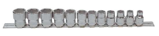 Afbeeldingen van Bahco dopsleutelset 3/8'' 12 delig 8-19mm op rail
