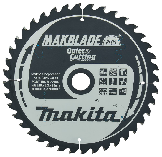 Afbeeldingen van Makita Zaagb Hout 260x30x40T 5G B-32487