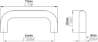 Afbeeldingen van Siro Meubelgreep kunststof - boorafstand 64mm/L 73mm/H 28mm/B 9mm - wit 