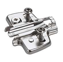 Afbeeldingen van Hettich Kruismontageplaat met directe hoogteverstelling, vernikkeld, Rijboring 37 x 32 mm, Hettich Direkt met geleidetappen en speciale schroeven (voor boringen ø 5 x 7,5 mm), dikte 1,5 mm