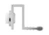 Afbeeldingen van Siro Spiegeldeurgreep metaal - L 27mm/H 21mm/B 20mm chroom glanzend/wit 