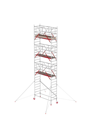 Afbeeldingen van Altrex Rolsteiger smal - aluminium met voorloopleuningen en schoren in de basis RS TOWER 41