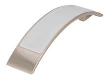 Afbeeldingen van Siro Meubelgreep metaal - boorafstand 96mm/L 137mm/H 26mm/B 30mm RVS effect/wit 