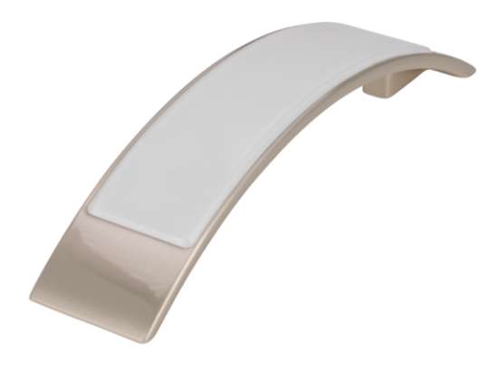 Afbeeldingen van Siro Meubelgreep metaal - boorafstand 96mm/L 137mm/H 26mm/B 30mm RVS effect/wit 