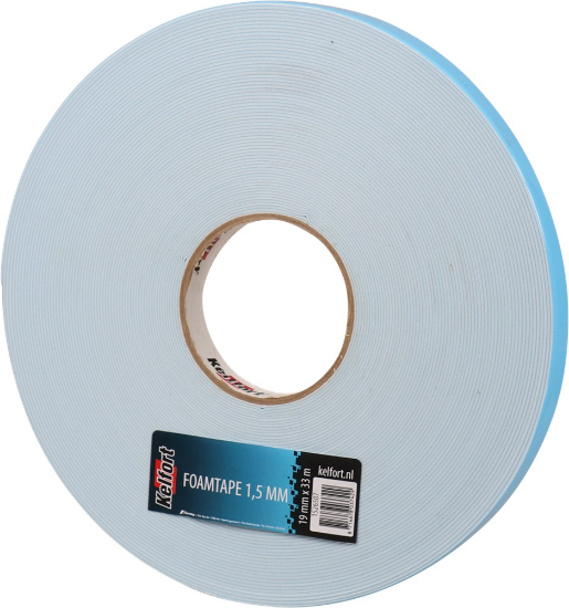Afbeeldingen van Kelfort Foamtape - 19x1.5mm x 33 meter - dubbelzijdig 