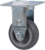 Afbeeldingen van Kelfort bokwiel - Ø50mm (50kg) - gegalvaniseerd met plaat en glijlager blauw/grijs loopvlak grijs rubber 