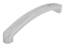 Afbeeldingen van Siro Meubelgreep kunststof - boorafstand 128mm/L 142,2mm/H 27mm/B 14mm - chroom glanzend 