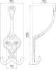 Afbeeldingen van Siro Kapstokhaak metaal - boorafstand 26mm/L 152mm/H 61mm/B 58mm messing glanzend 