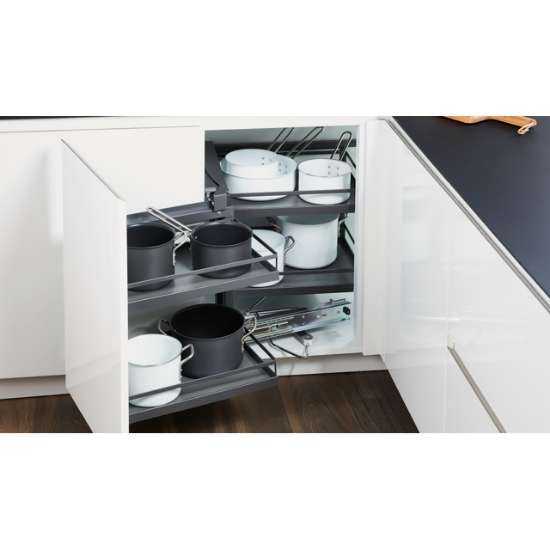 Afbeeldingen van Hettich Moving Corner, met poedercoating antraciet, rechts