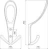 Afbeeldingen van Siro Kapstokhaak metaal - boorafstand 25mm/L 161mm/H 71mm/B 76mm - chroom glanzend 