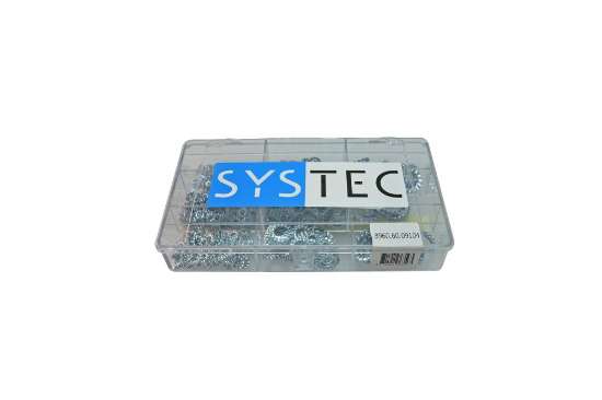 Afbeeldingen van Systec assortimentsdoos tandveerring - 9 vaks M3-M16 - 794 stuks verzinkt