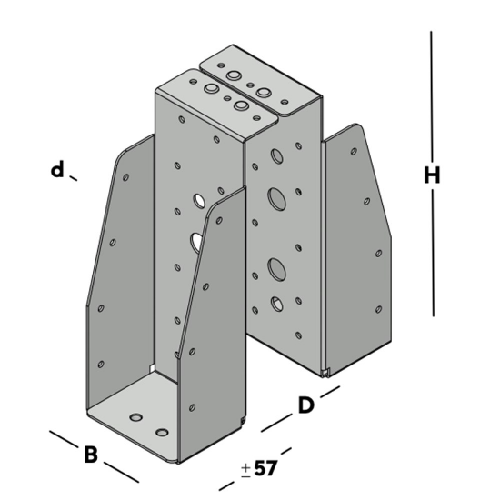 Afbeeldingen van GB Balkdrager GBS DB 71x196 Dikte 1,5 Sendzimir Verzinkt
