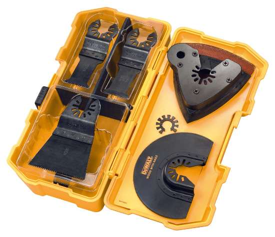 Afbeeldingen van DeWALT Zaagbladenset met schuurpapier 8-delig dt20700, dt20701, dt20704, dt20705, dt20710, schuurpapier x 3 DT20731