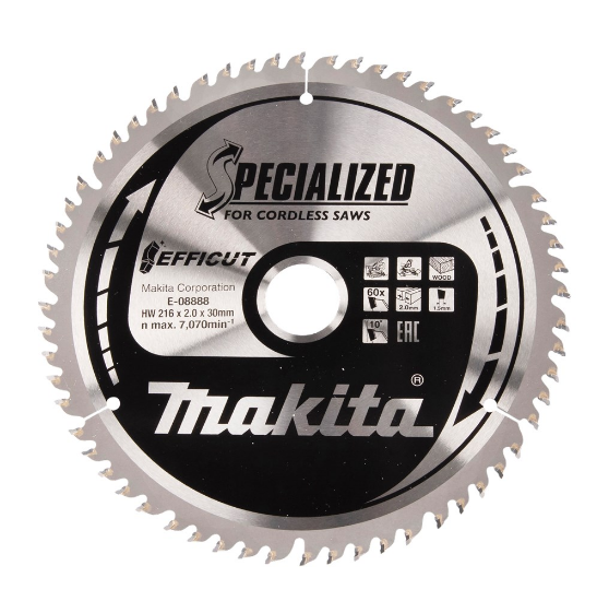 Afbeeldingen van Makita Zaagb.Hout 216X1.5X30 T60 E-08888