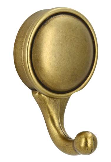 Afbeeldingen van Siro Kapstokhaak metaal - boorafstand 23mm/L 64mm/H 32mm/B 40mm - antiek messing 