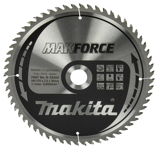 Afbeeldingen van Makita cirkelzaagblad Makforce B-32409 - 270x30x2.8mm 60T