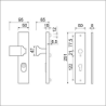 Afbeeldingen van Ami Veiligheidslangschild 251/50/15 Knop 144 / Deurkruk 332 vast-omkeerbaar - KT55 PC55 deurdikte 38/42mm - F2 