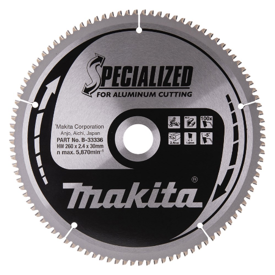 Afbeeldingen van Makita zaagblad B-33336 - 260x30x3.0mm 100 tands - voor aluminium