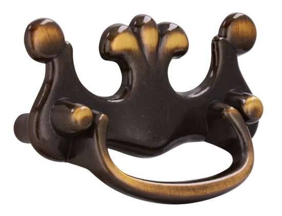 Afbeeldingen van Siro Hangende handgreep metaal - boorafstand 64mm/L 74mm/H 19mm/B 47mm antiek messing 