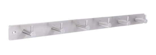 Afbeeldingen van Siro Haaklijst metaal - boorafstand 460mm/L 484mm/H 43mm/B 39mm RVS 