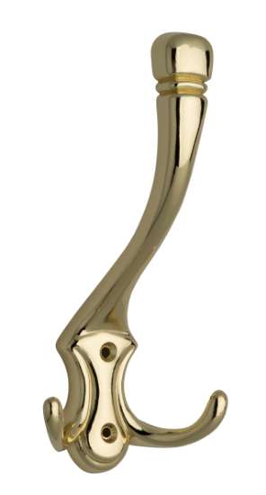 Afbeeldingen van Siro Kapstokhaak metaal - boorafstand 32mm/L 169mm/H 76mm/B 85mm messing glanzend 