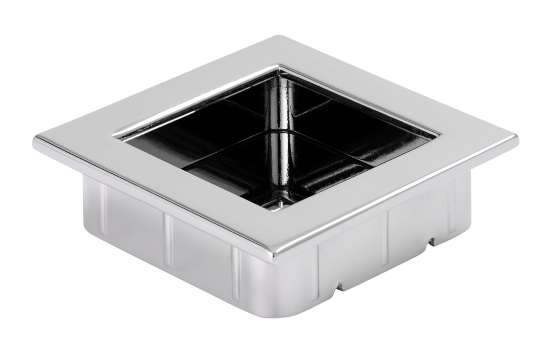 Afbeeldingen van Siro Schelpgreep metaal - L 46mm/H 13mm/B 46mm chroom glanzend 