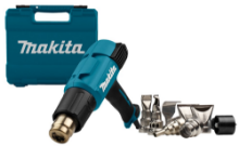 Afbeeldingen van Makita heteluchtpistool, HG6531CK - 230v 50/650 °C - inclusief diverse opzetstukken in koffer 