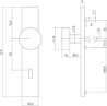 Afbeeldingen van INTERSTEEL Knop op rechthoekig schild sleutelgat 56 mm rvs geborsteld 2754