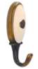 Afbeeldingen van Siro Kapstokhaak metaal - boorafstand 24mm/L 77mm/H 29mm/B 34mm antiek messing/ beige 