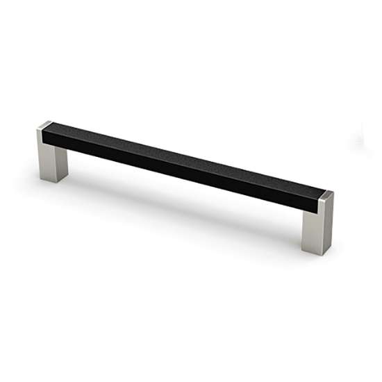 Afbeeldingen van Hettich Greep Bermeo, boorafstand 192, L 205 mm, B 12 mm, H 32 mm, Mat zwart / roestvrij staal finish geborsteld