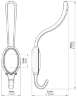 Afbeeldingen van Siro Kapstokhaak metaal - boorafstand 24mm/L 158mm/H 64mm/B 34mm chroom glanzend/wit 