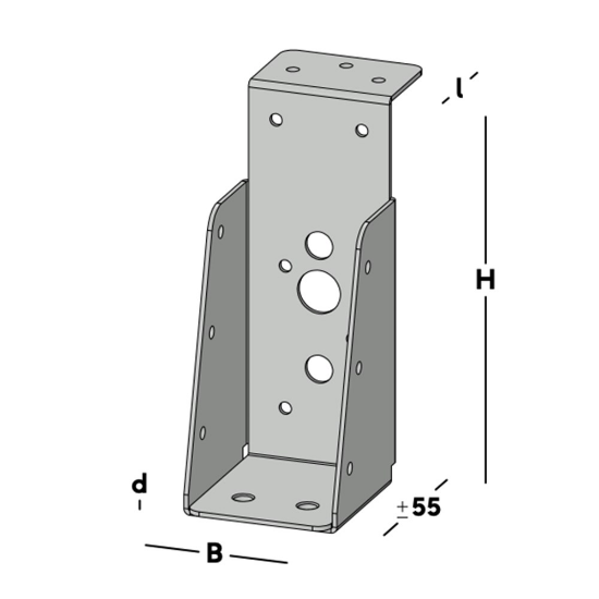 Afbeeldingen van GB Balkdrager GBS-KL 46x121 1,5 Sendzimir Verzinkt