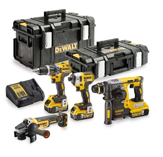 Afbeeldingen van DeWALT 18v xr 4-delige voordeelset in tstak 3x 5.0ah
