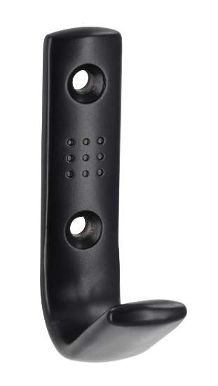 Afbeeldingen van Siro Kapstokhaak metaal - boorafstand 32mm/L 70mm/H 46mm/B 18mm - mat zwart 