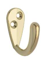 Afbeeldingen van Siro Kapstokhaak metaal - boorafstand 10mm/L 43mm/H 38mm/B 19mm messing glanzend 