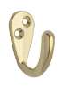 Afbeeldingen van Siro Kapstokhaak metaal - boorafstand 10mm/L 43mm/H 38mm/B 19mm messing glanzend 