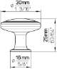 Afbeeldingen van Siro Meubelknop metaal - L 30mm/H 25mm/B 30mm chroom glanzend/wit 